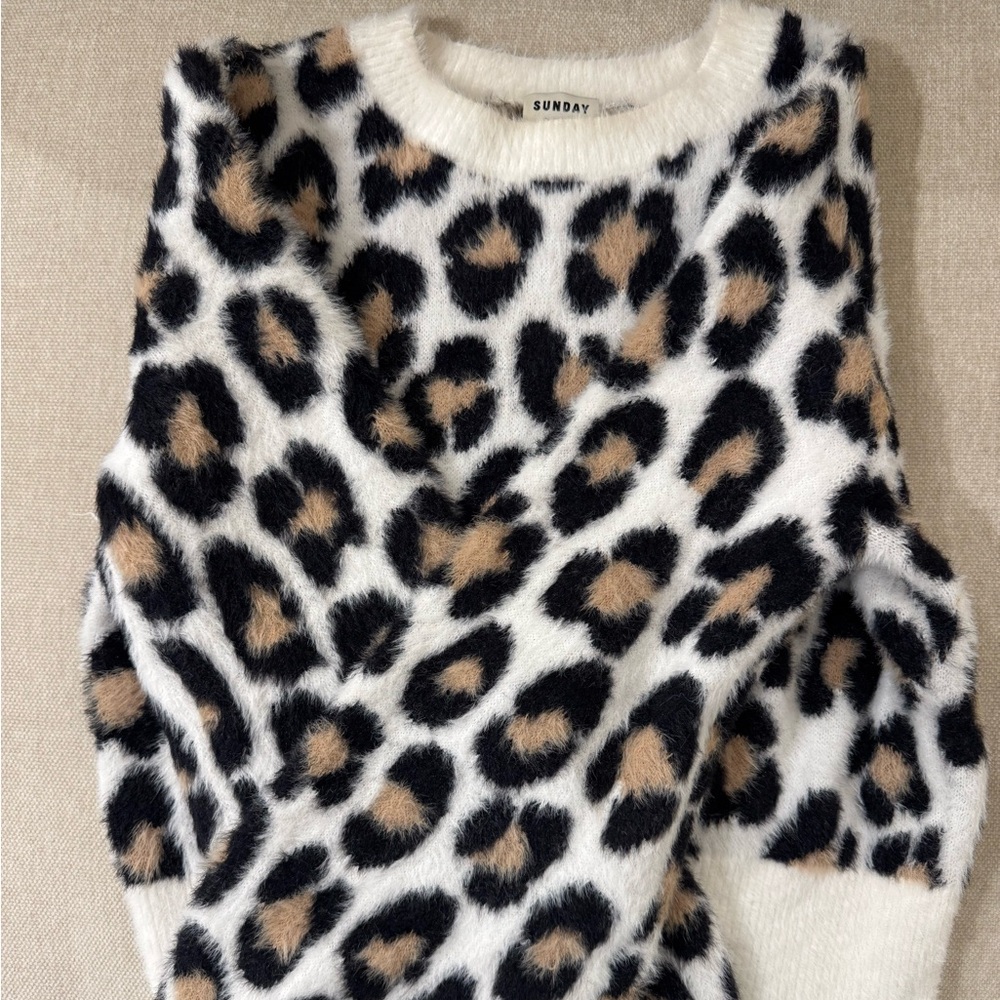 Aritzia sunday best leopard sweater xxs